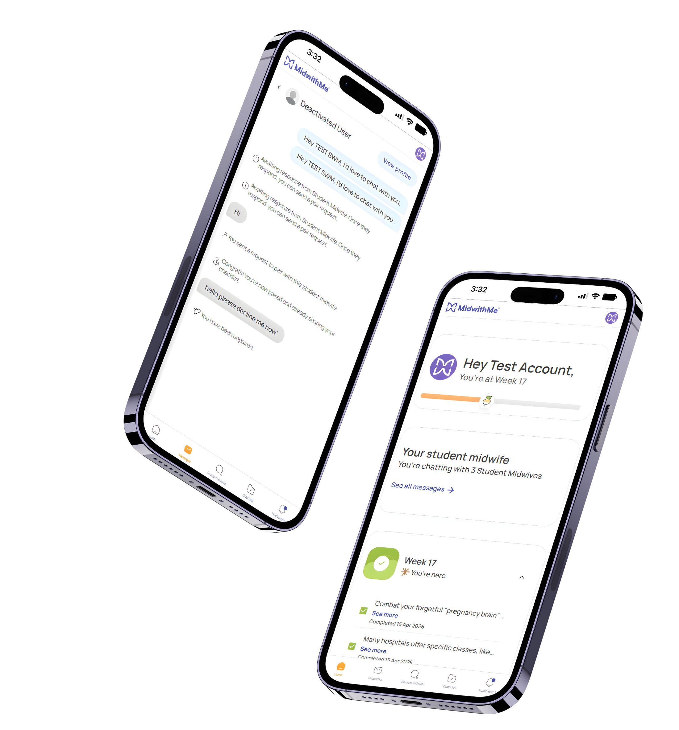 MidwithMe app on iPhone