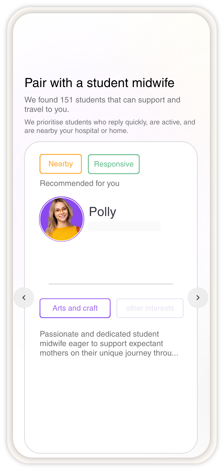 MidwithMe app: Explore student midwives nearby