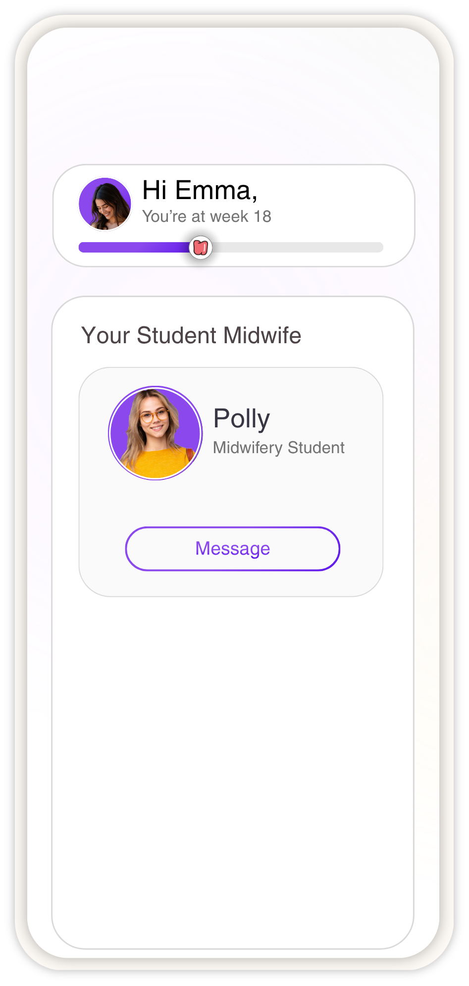 MidwithMe app: Paired with your student midwife