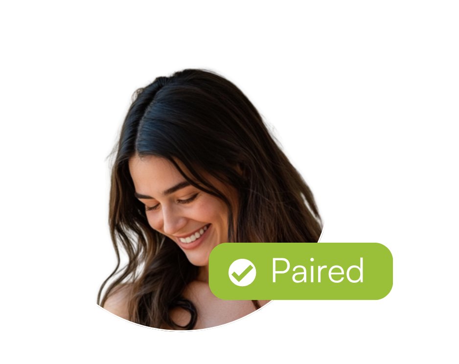 Paired, smiling mum